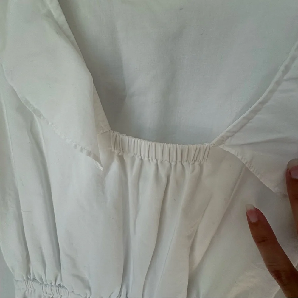 J. Crew Ruffle shoulder A line dress white size 0 100% cotton